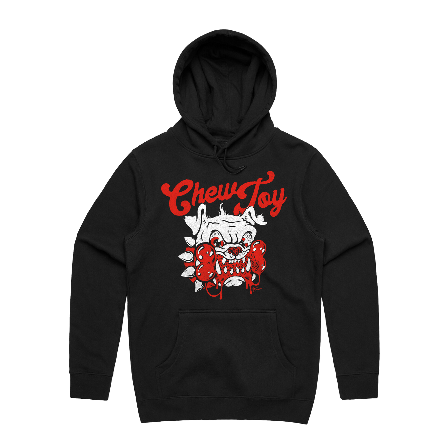 Chew Toy - Red Bulldog Hoodie - Black