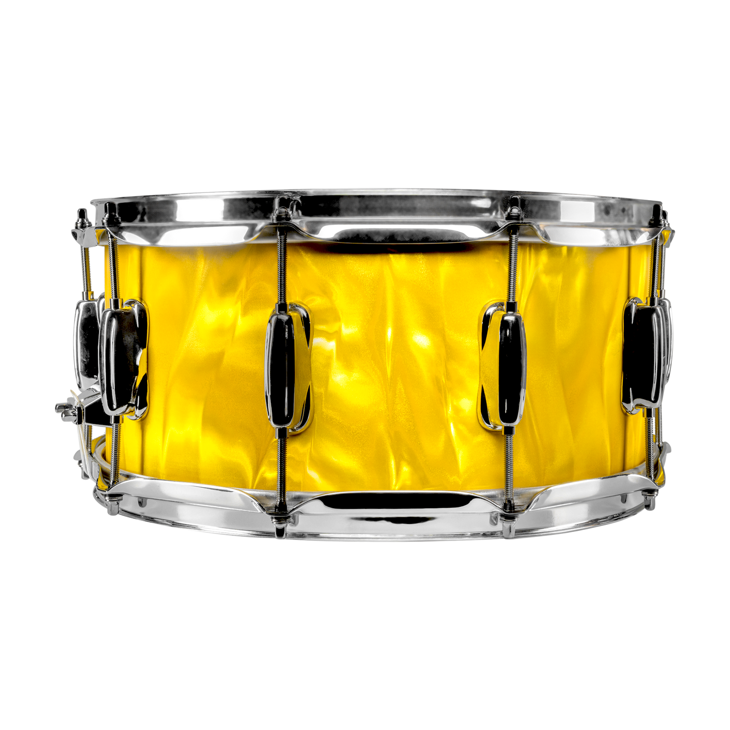 Silvio's Pizzeria Custom 14" x 6.5" Maple Snare Drum - Yellow Satin Flame!