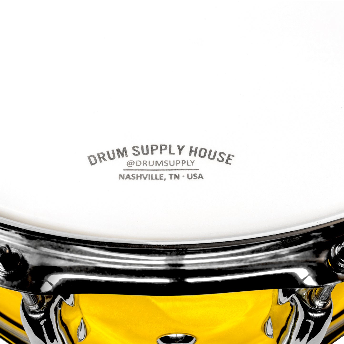 Silvio's Pizzeria Custom 14" x 6.5" Maple Snare Drum - Yellow Satin Flame!