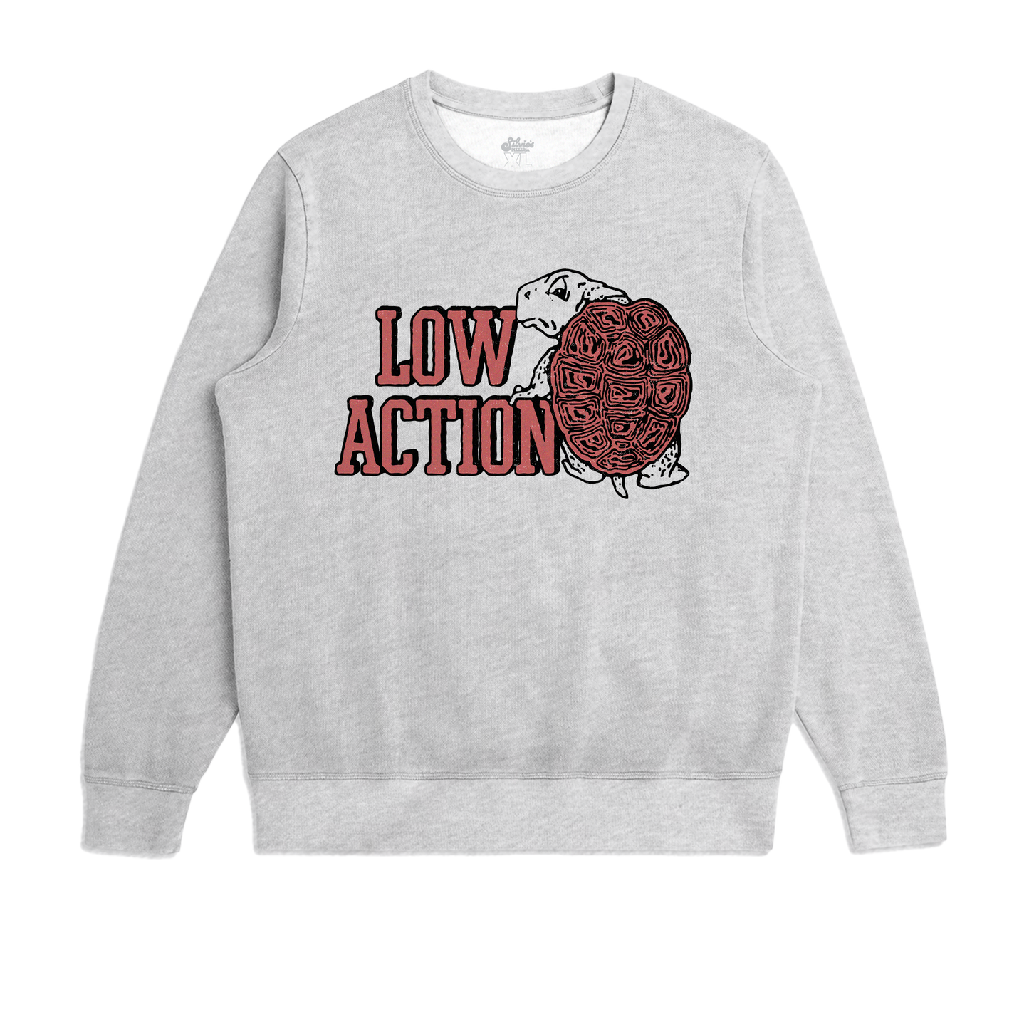 ONLINE ONLY! Low Action - College Turtle Crewneck Sweatshirt - Athletic Grey