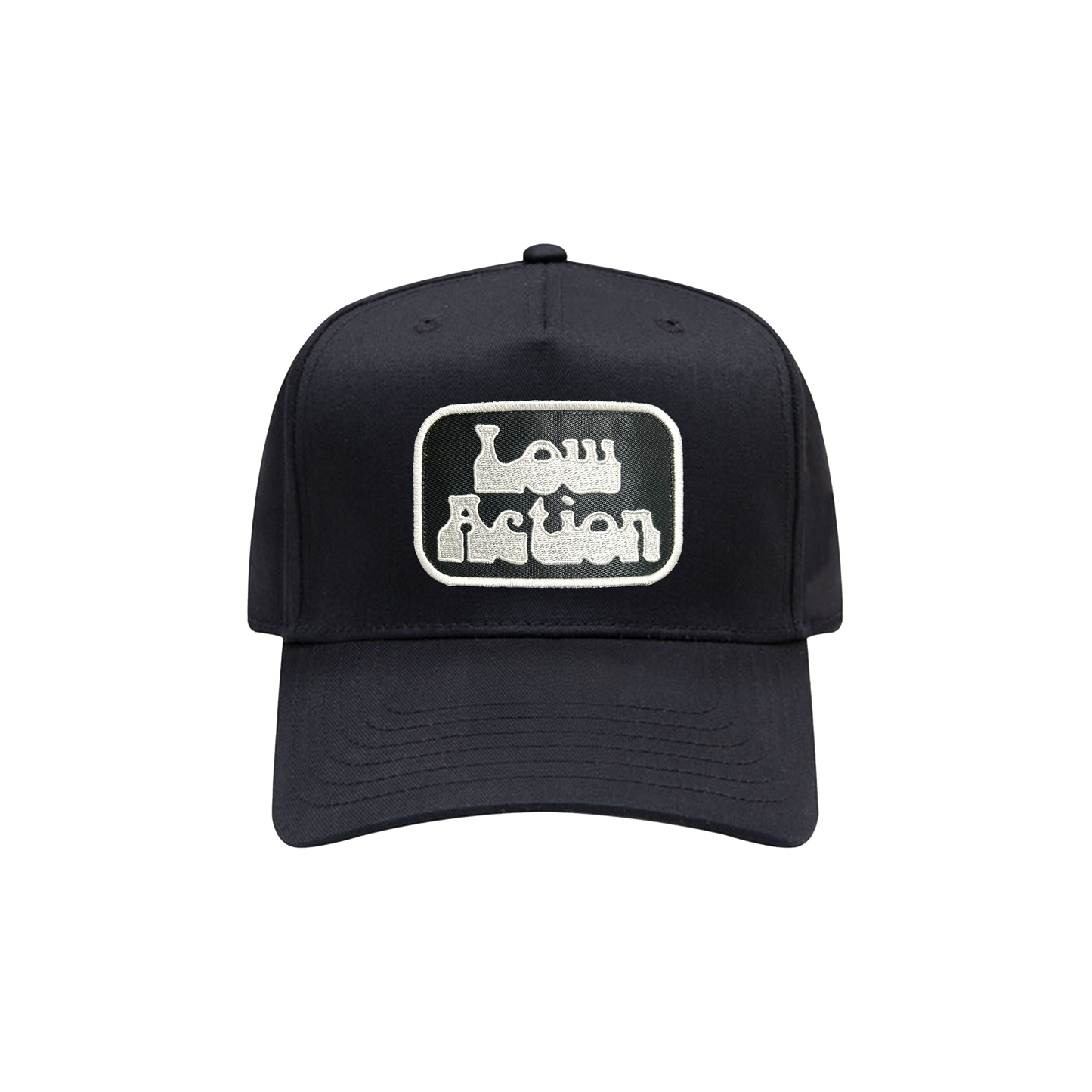 Low Action - Fat Bottom Logo Hat - Black with White Logo