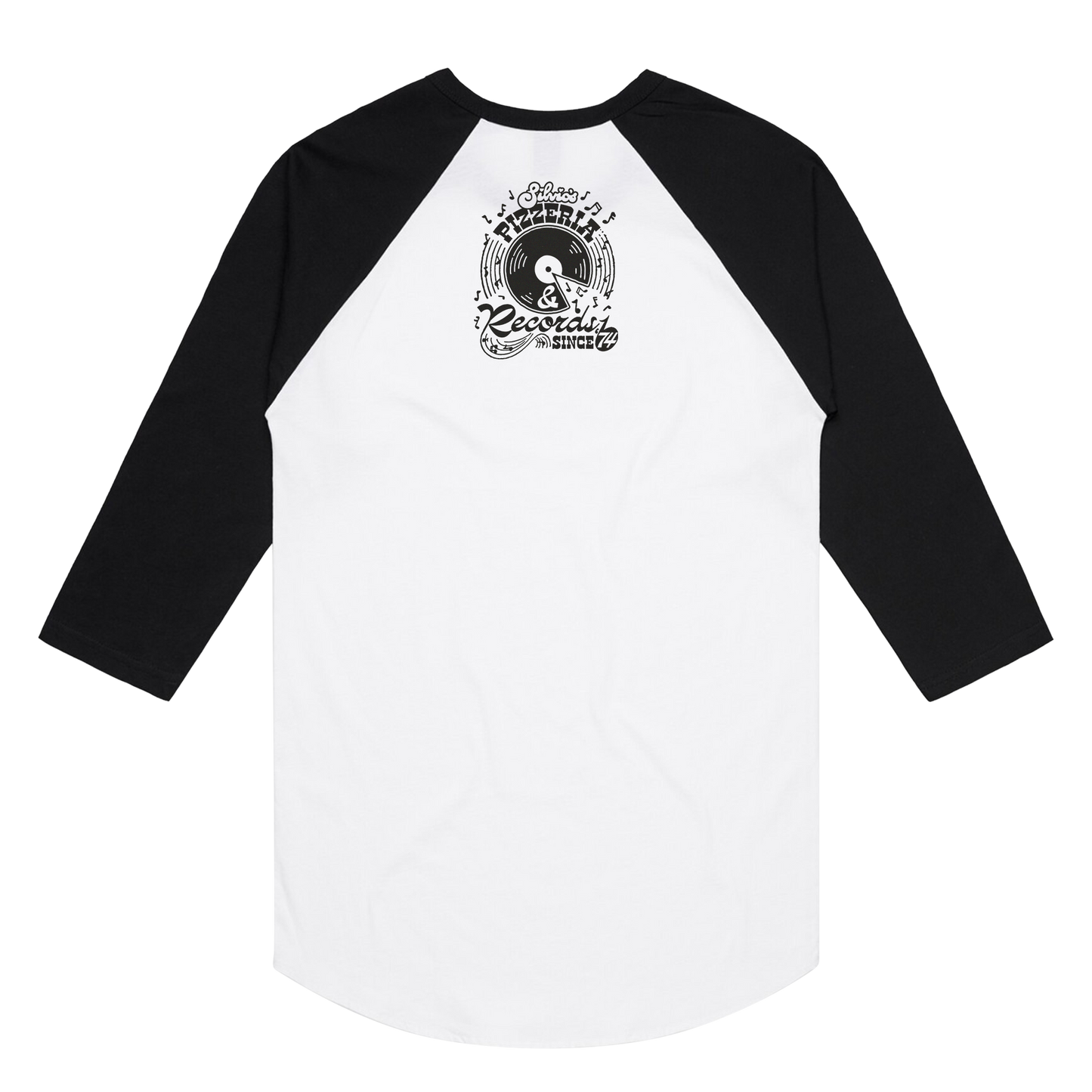 The Ol' Record Shop Raglan - Black & White