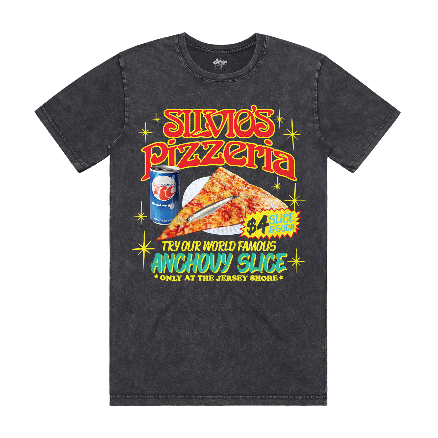 World Famous Tee - Acid Washed Black