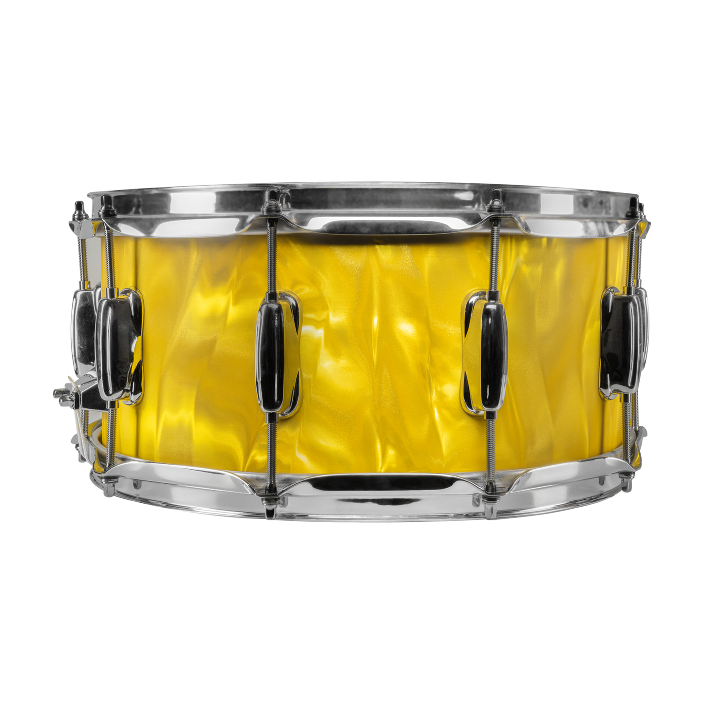 SILVIO'S PIZZERIA CUSTOM 14x6.5-INCH SNARE DRUM - YELLOW SATIN FLAME!