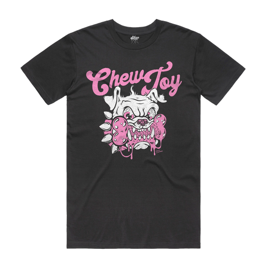 Chew Toy - Pink Bulldog Tee - Black