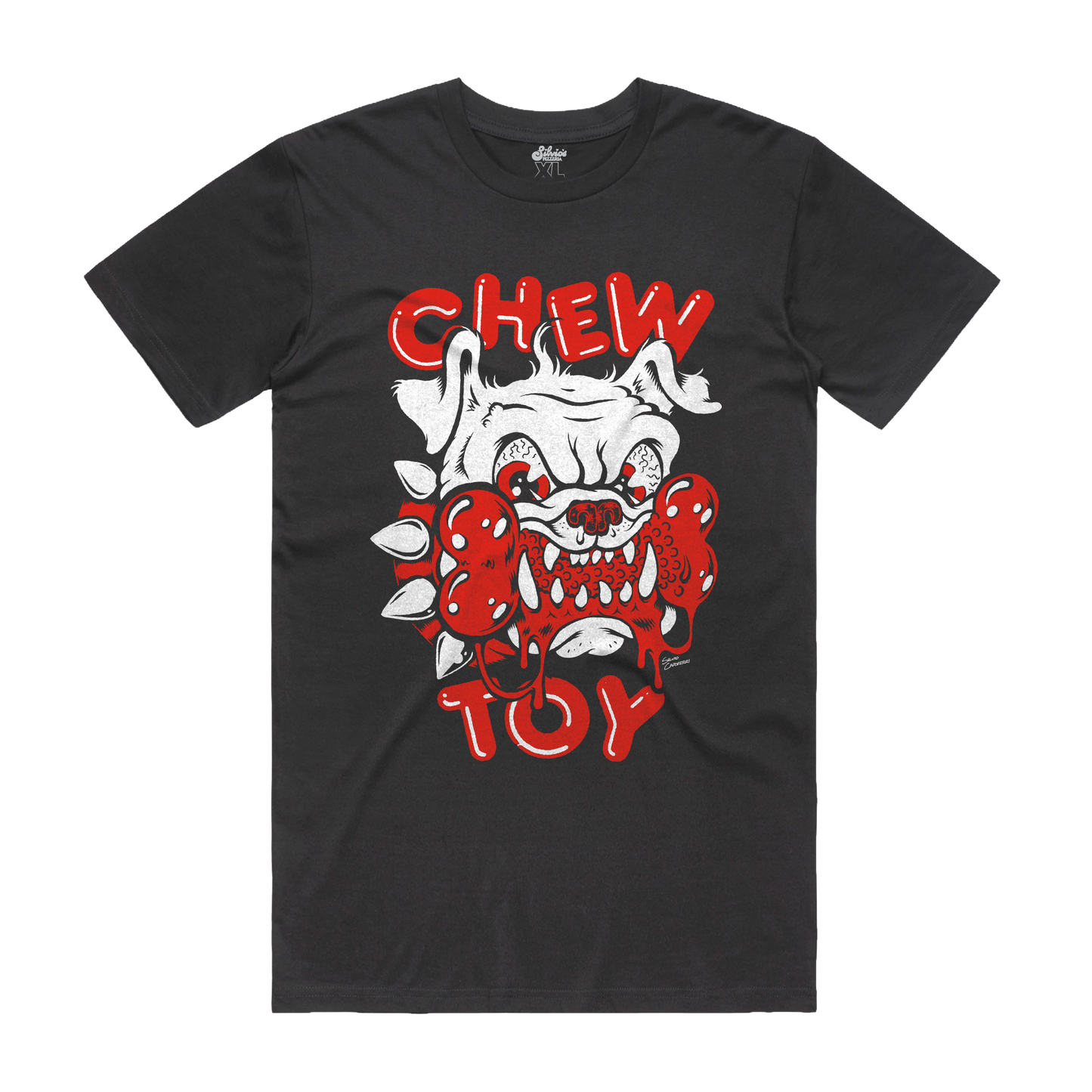 Chew Toy - Red Bulldog Tee - Black