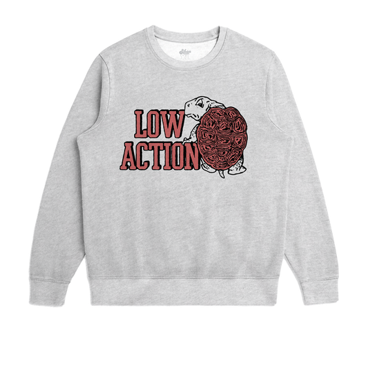 ONLINE ONLY! Low Action - College Turtle Crewneck Sweatshirt - Athletic Grey