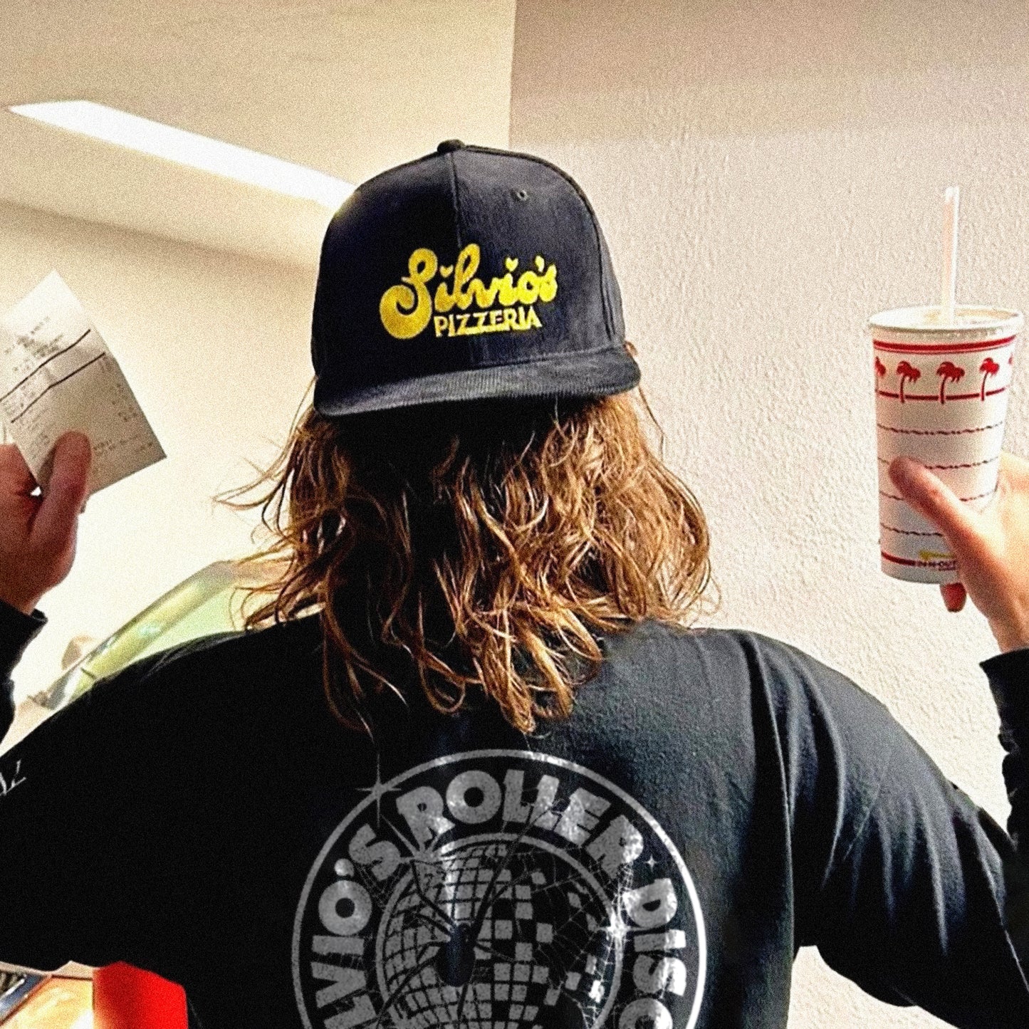 LOGO CORDUROY SNAPBACK - BLACK