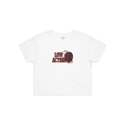 ONLINE ONLY! Low Action College Turtle Baby Tee - White