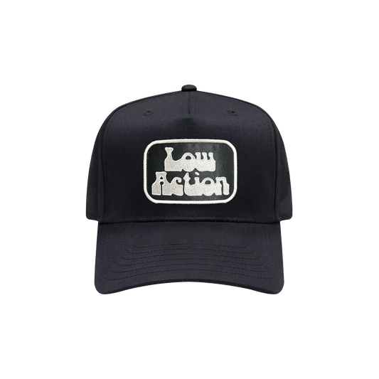 Low Action - Fat Bottom Logo Hat - Black with White Logo