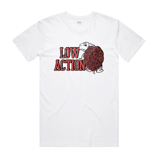 ONLINE ONLY! Low Action - College Turtle Tee - White