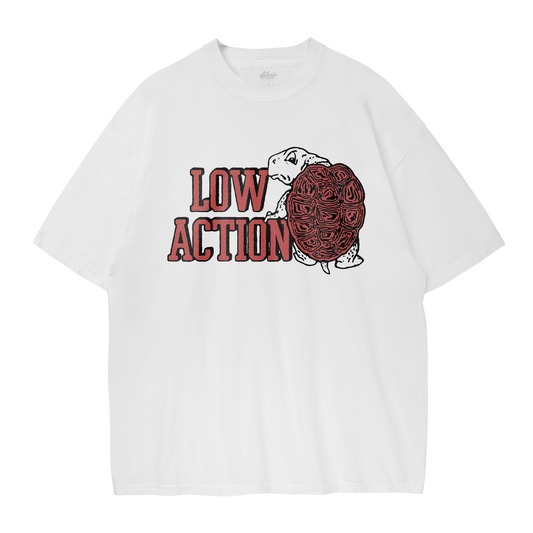 ONLINE ONLY! Low Action - College Turtle Tee - White