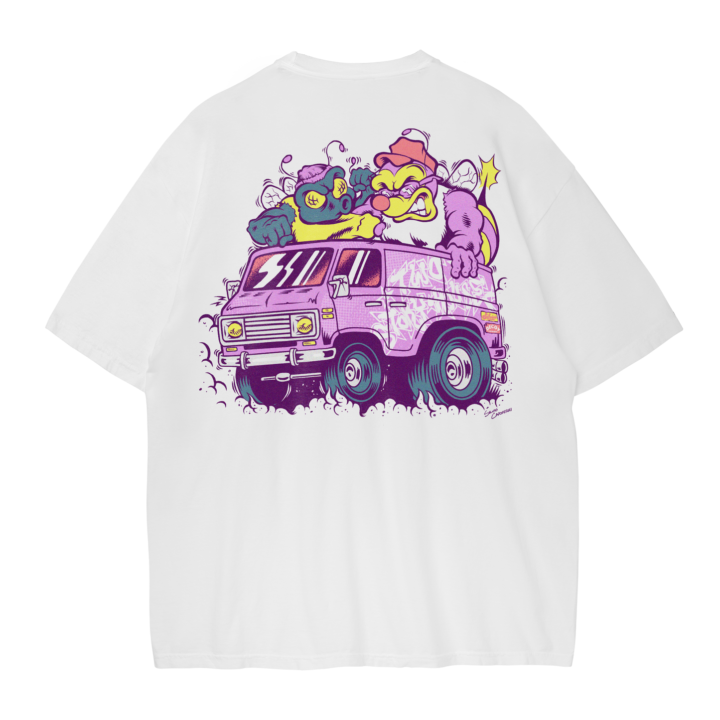 Two Story House - Bug Fight Tee - White